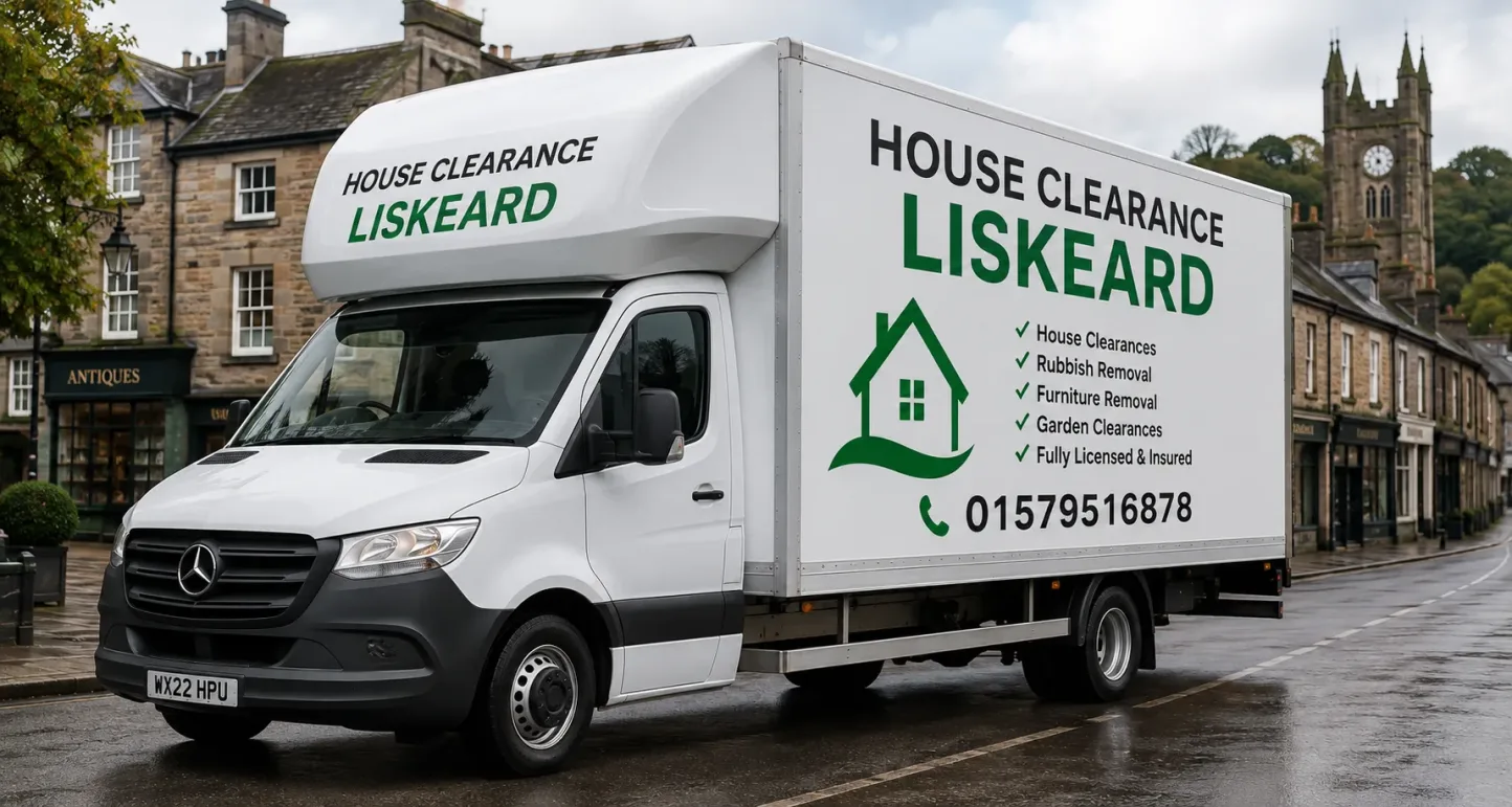 House clearance team clearing a property in Liskeard, Cornwall
